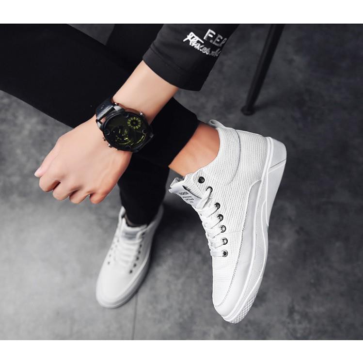 𝔹𝕆𝕊𝕊 𝕊ℍ𝕆𝔼𝕊 ⚜️ Giày Thể Thao SNEAKER NAM cao cổ ⚜️24 ( TRẮNG ) Hot FASHION FULL BOX