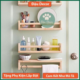 Kệ gỗ treo tường chữ u trang trí, giá để sách thông minh, chất liệu gỗ thông nhập khẩu
