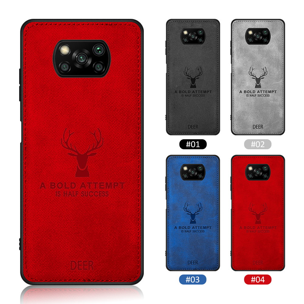 Xiaomi Poco X3 NFC Mobile Phone Case Imprinted Cloth Deer Back Soft Cover