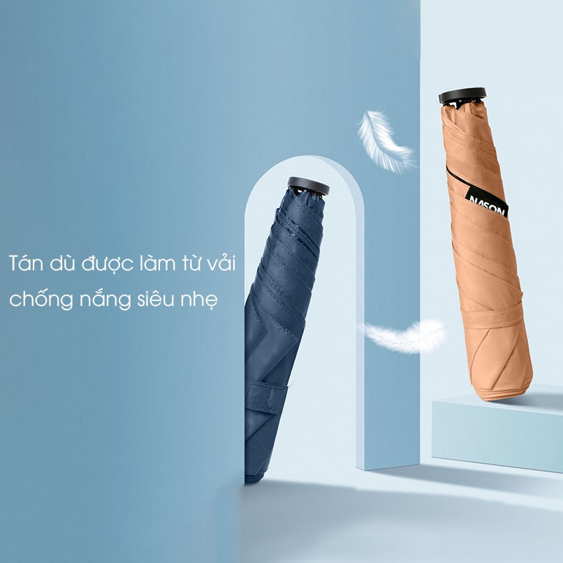 Ô dù cầm tay siêu nhẹ cho phái đẹp NASON UMBRELLA Ultra Light nhỏ gọn nặng chỉ 100 gam, khung carbon bền bỉ chống tia UV