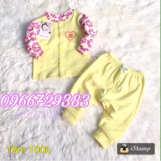 Bộ cotton zip cài giữa Momma
