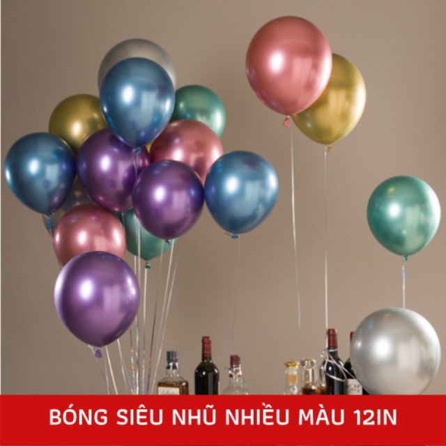 Sỉ 50 quả bóng siêu nhũ Chrome trang trí sinh nhật party ( 1 bao 1 màu)
