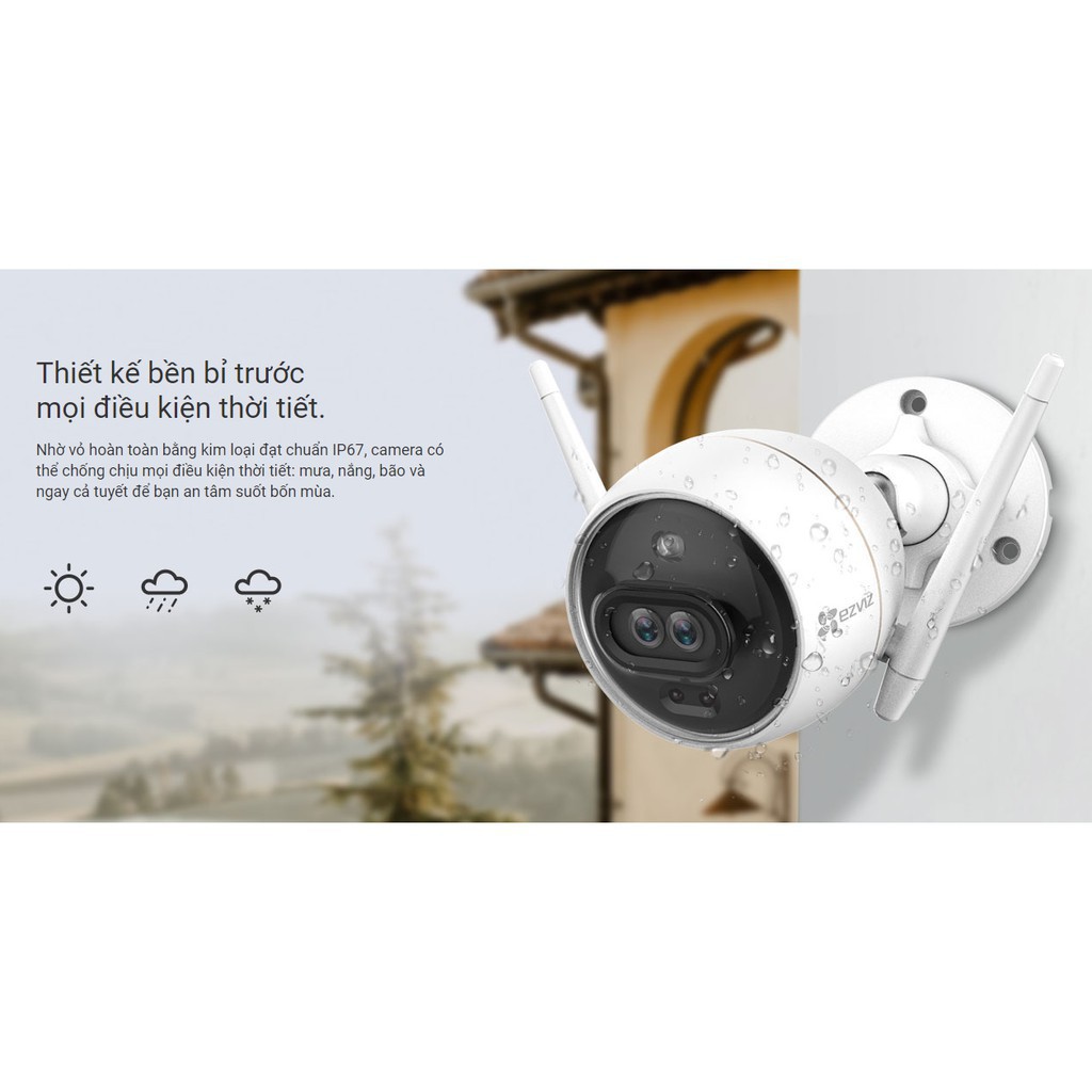 Camera IP Wifi EZVIZ ngoài trời C3WN/C3TN/C8C/C8W - Siêu nét 4MP/2MP Mắt kép wifi ngoài trời xoay 360 độ