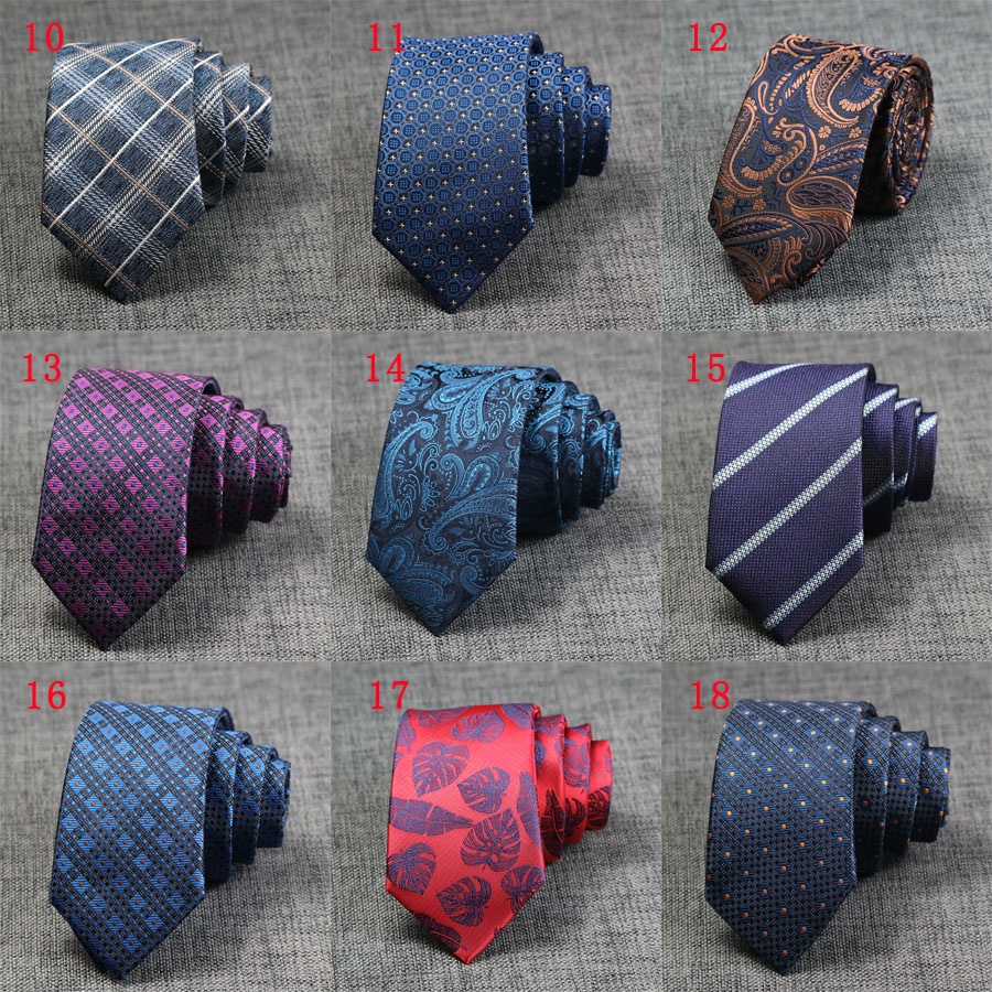 Cà Vạt 7CM Họa Tiết Hoa / Chấm Bi Thời Trang Công Sở Cho Nam