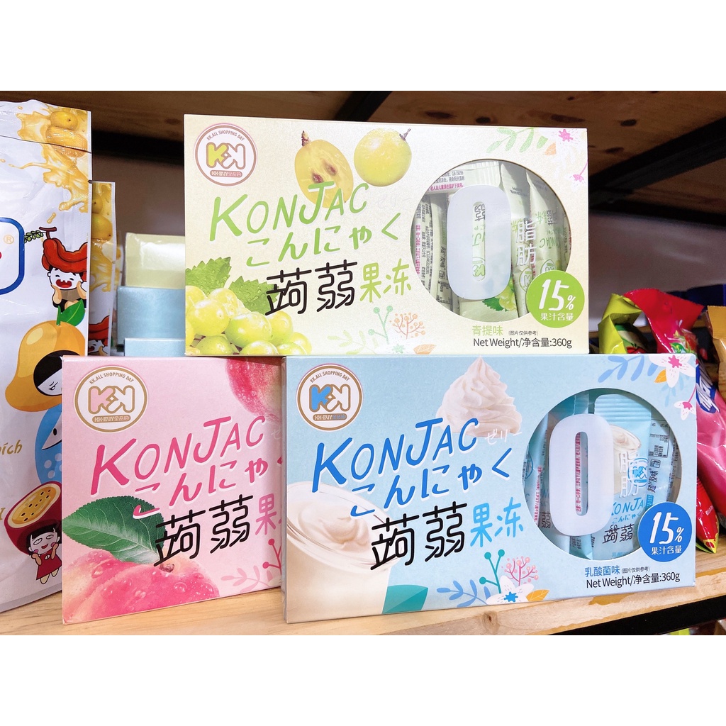 Thạch Konjac vị hoa quả và sữa chua hộp 360gr