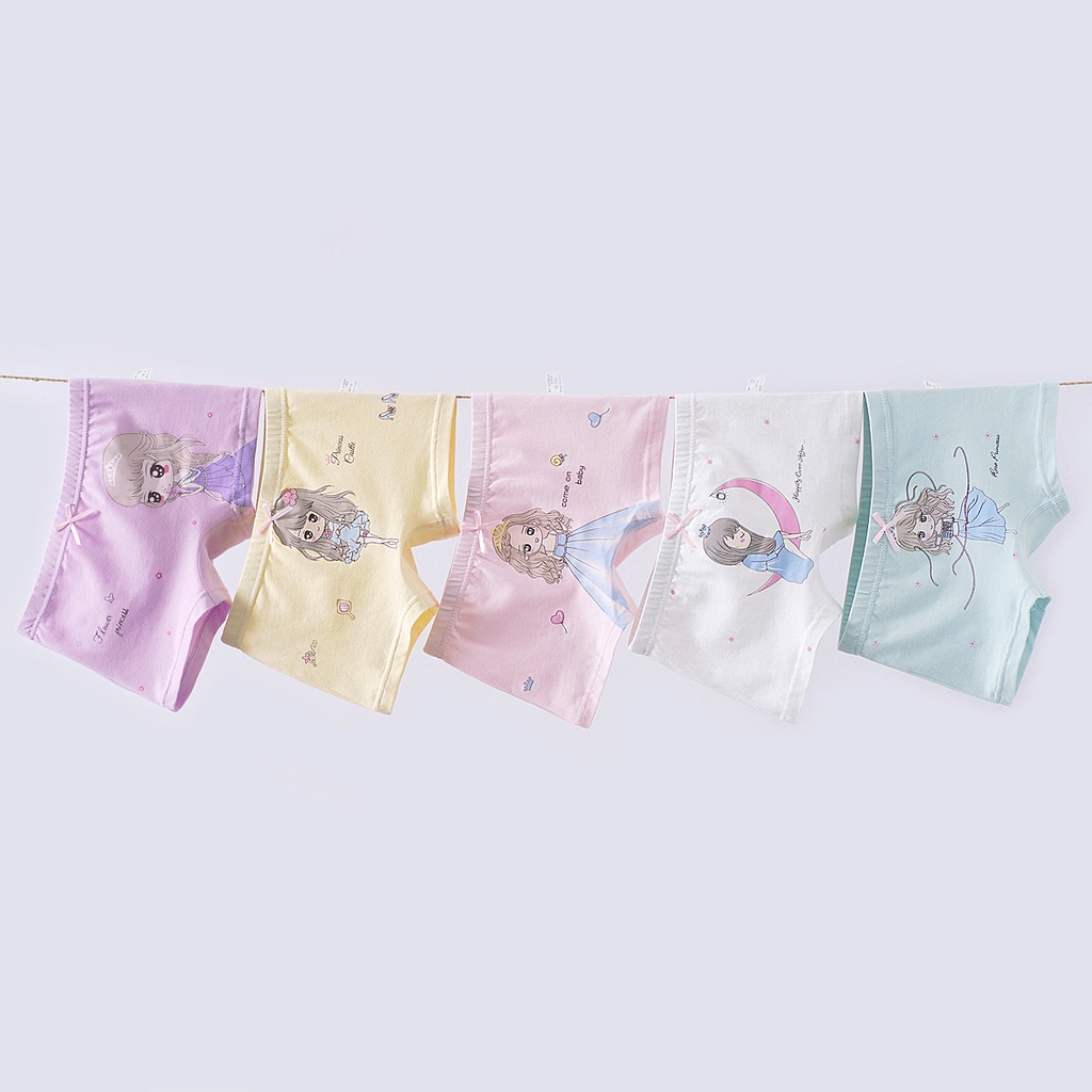 Quần Chíp Bé Gái,Quần Lót Bé Gái Set 5 Chiếc Kháng Khuẩn 100% Cotton hàng Xuất Dư Dành Cho Bé từ 2-12 tuổi