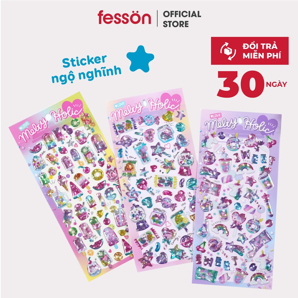 Set sticker hình dán cho bé fesson, Sticker 3d trang trí sáng tạo chủ đề mùa đông