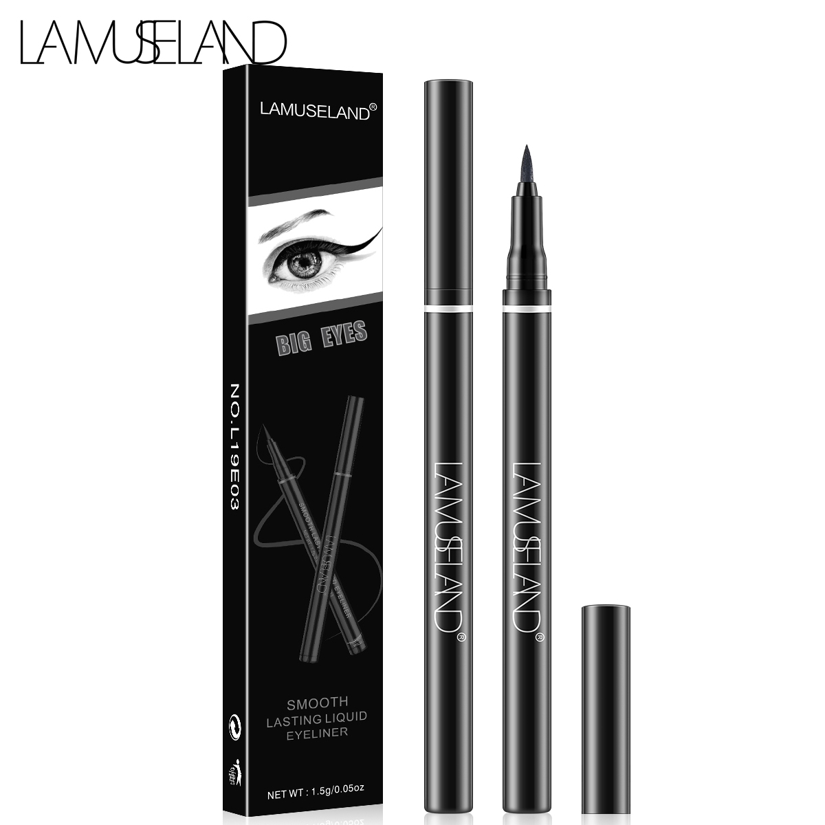 LAMUSELAND Black Long Lasting Waterproof Liquid Eyeliner 1.5g L19E03-LA4005 | BigBuy360 - bigbuy360.vn