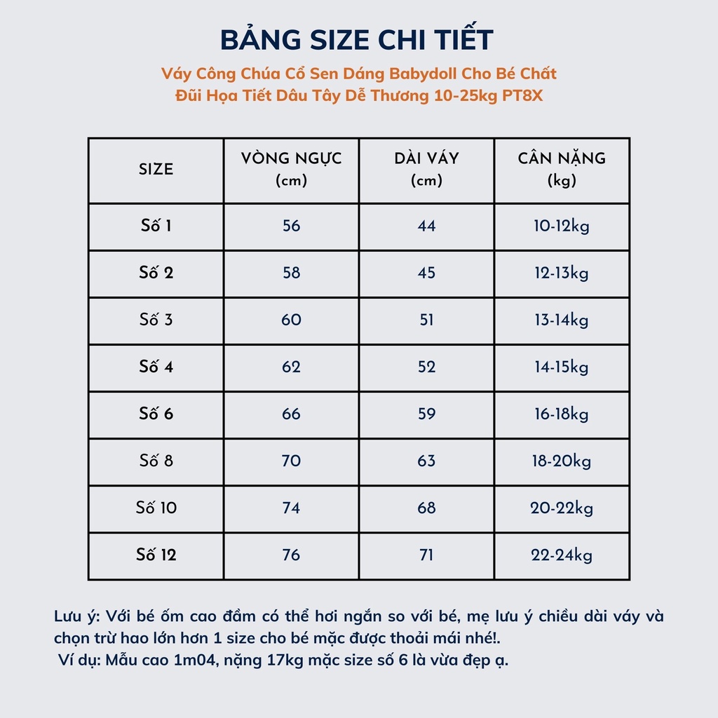 Váy Công Chúa Cổ Sen Dáng Babydoll Cho Bé Chất Đũi Họa Tiết Dâu Tây Dễ Thương 10-25kg PT8X