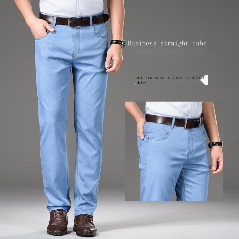 Quần Jeans Dài Ống Đứng Siêu Mỏng Co Giãn Màu Sắc Thời Trang Cho Nam