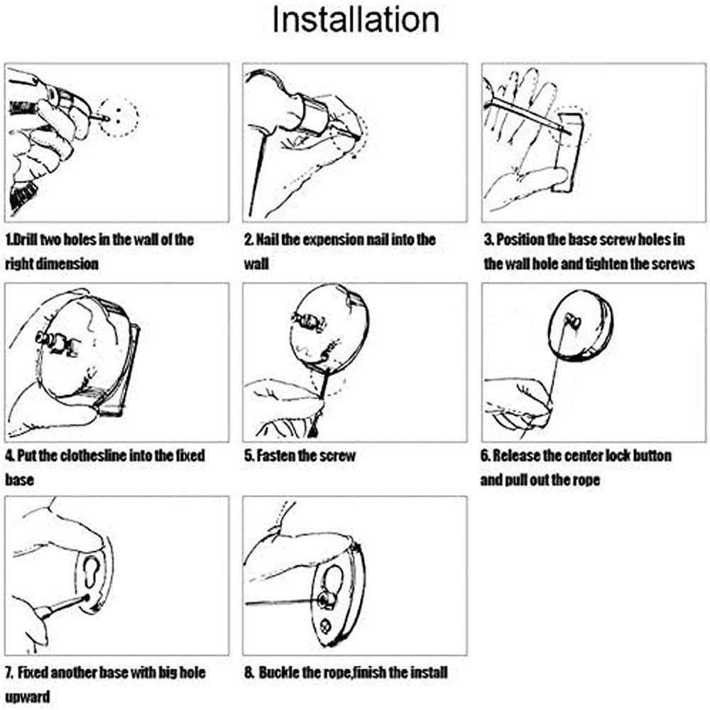 KUNHEV Dây Phơi Quần Áo Có Thể Điều Chỉnh Tiện Dụng