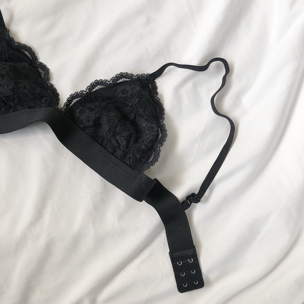 Áo Lót Ren Pha Cotton - Hoa Đen - Áo Lẻ | BigBuy360 - bigbuy360.vn