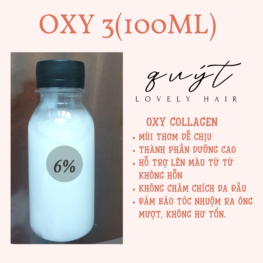 Oxy trợ nhuộm Collagen siêu dưỡng tóc, mùi thơm thảo dược 100ml