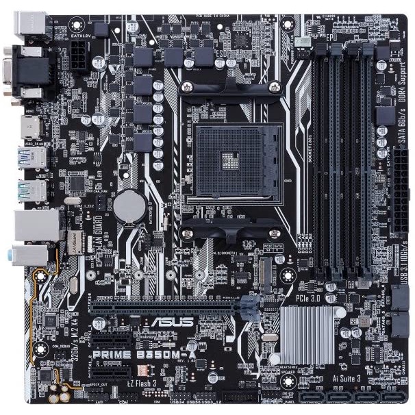 Bo Mạch Chủ Asus Prime B350M-A qua sử dụng. Mainboard Asus B350M