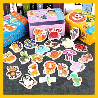 [ẢNH_THẬT] BỘ TRANH GHÉP HÌNH 2 MẢNH PUZZLE NHIỀU CHỦ ĐỀ GIÚP BÉ NHẬN BIẾT ĐẦU ĐỜI