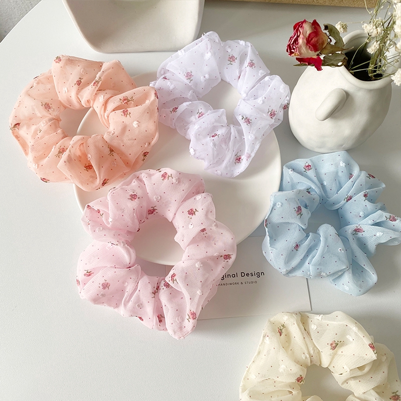 [Mã FASHIONCB232 hoàn tối đa 15K xu đơn 50K] Dây Buộc Tóc Cao Su In Họa Tiết Hoa Đơn Giản Phong Cách Hàn Quốc | BigBuy360 - bigbuy360.vn