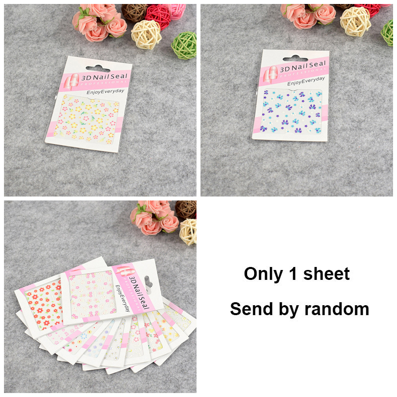 [Hàng mới về] Tờ hình dán họa tiết ngôi sao / hoa / ngôi sao 3D đơn giản dễ thương màu sắc ngẫu nhiên