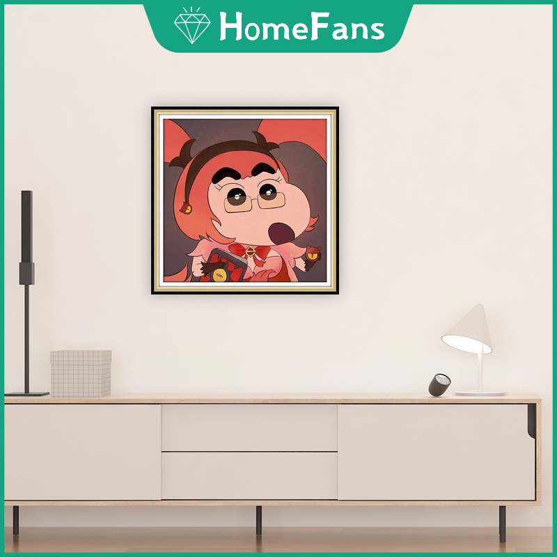 Bộ Tranh Đính Đá 5D Tự Làm Hình Shin-Chan 30x30cm / 40x40cm / 50x50cm Trang Trí Nhà Cửa