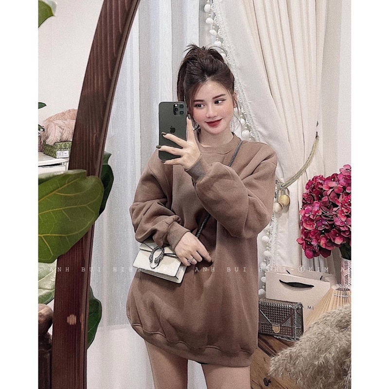 Áo nỉ trơn cổ tròn màu siêu xinh (ảnh thật phía cuối)