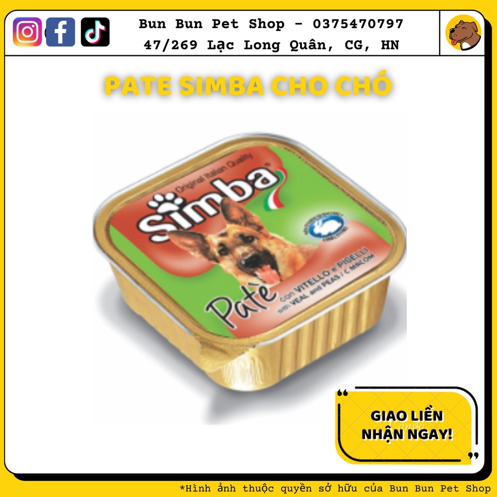 Pate Simba từ Ý dành cho chó 150gr