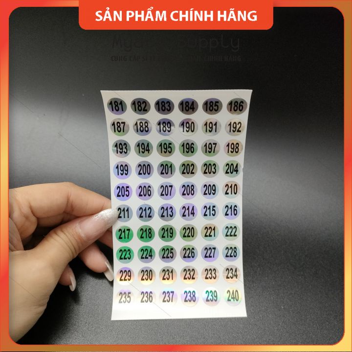 Decal Số Dán Chai Sơn , Tem Số Dán Nắp Chai Sơn Từ 01- 300