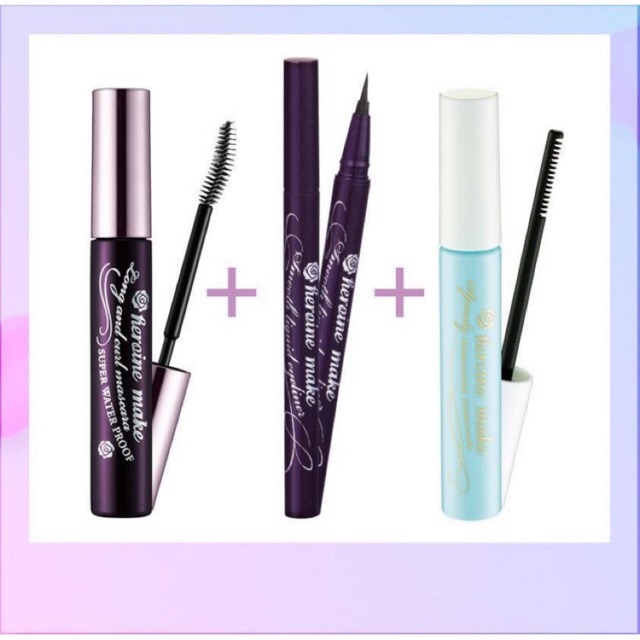 Set Mascara kẻ mắt tẩy trang Kissme Isehan Heroine Kiss Me