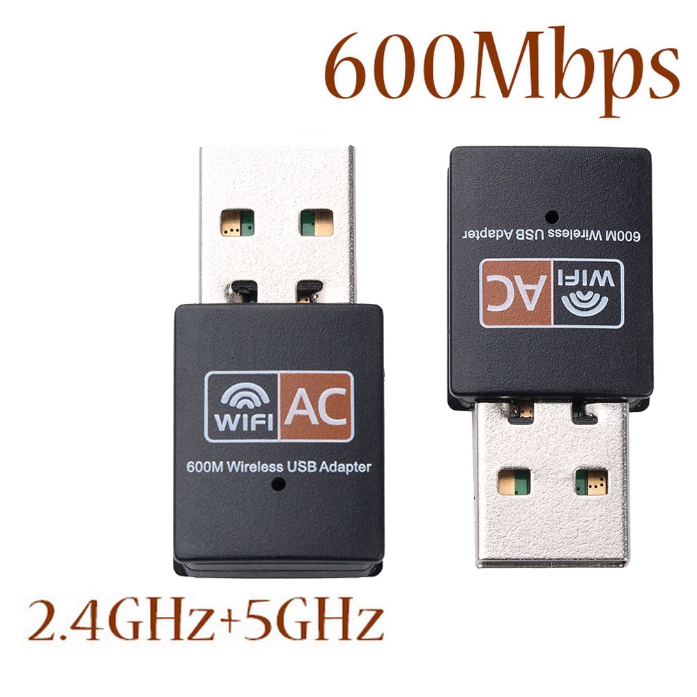 Đầu chuyển đổi thẻ mạng USB không dây 600mbps bằng tần kép 2.4/5GHz