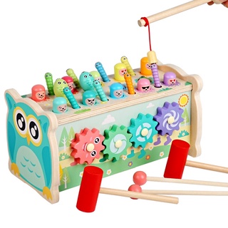 Đồ chơi đập chuột 7in1 có nhạc bằng gỗ MẪU MỚI - đồ chơi giáo dục luyện vận động và phát triển trí tuệ cho bé