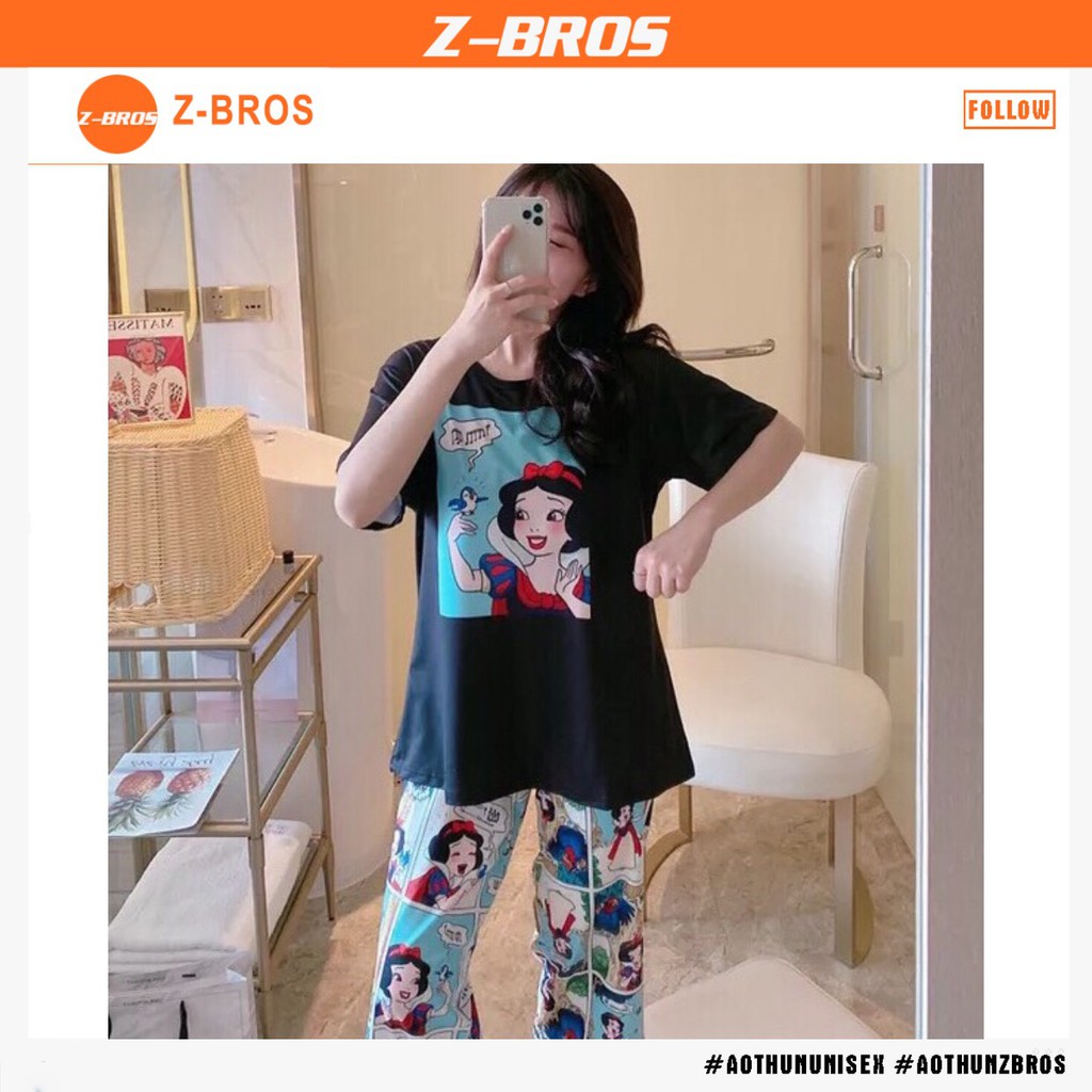 [BỘ NGỦ HÈ 2020][100% COTTON siêu mát] Đủ size - Áo Thun Nữ - Set bộ ở nhà cộc tay icon hoạt hình Bạch Tuyết Mickey | BigBuy360 - bigbuy360.vn