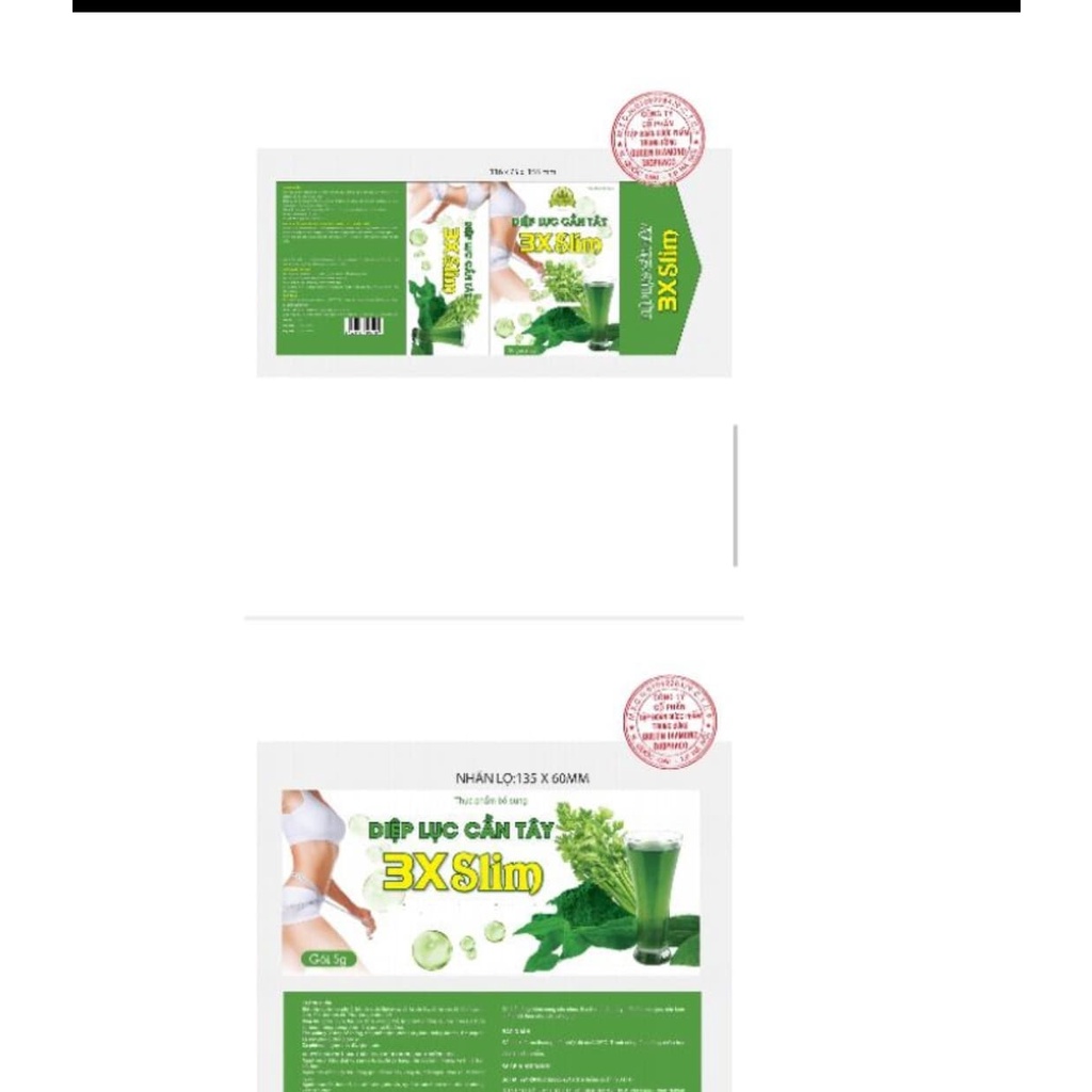 DIỆP LỤC CẦN TÂY 3X SLIM GIẢM CÂN, ĐẸP DA