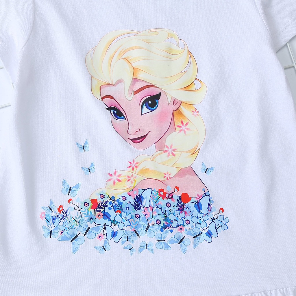 Váy đầm cho bé gái size Đại chất cotton mềm mịn trơn in hoạ tiết mickey, elsa, kỳ lân, công chúa - VHA