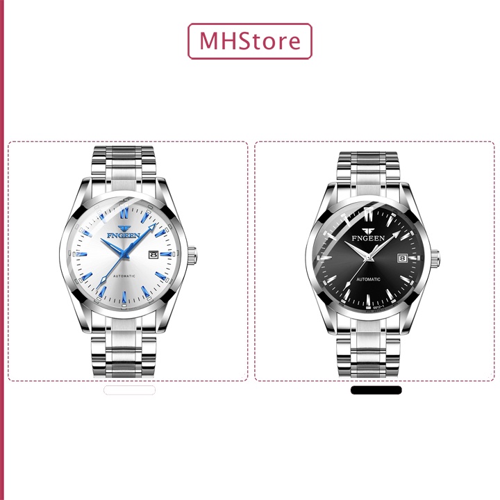 Đồng hồ cơ nam Fngeen 6612 automatic, cơ tự động dây thép không gỉ, đẹp chính hãng