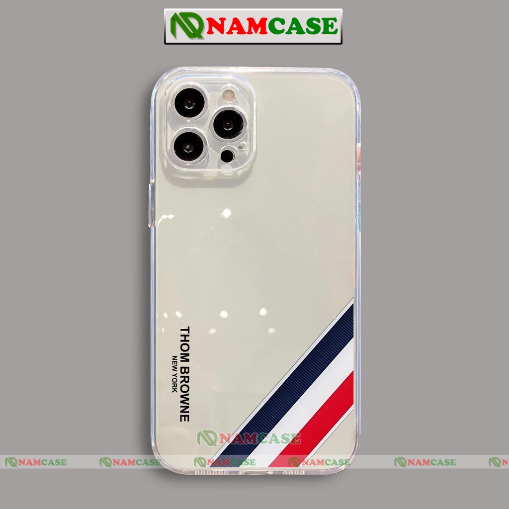 Ốp lưng iPhone thom browne chống sốc cạnh viền vuông Silicon trong suốt cho ip 6/6s/7/8/X/XS/11/12/13/14 Pro Plus Max