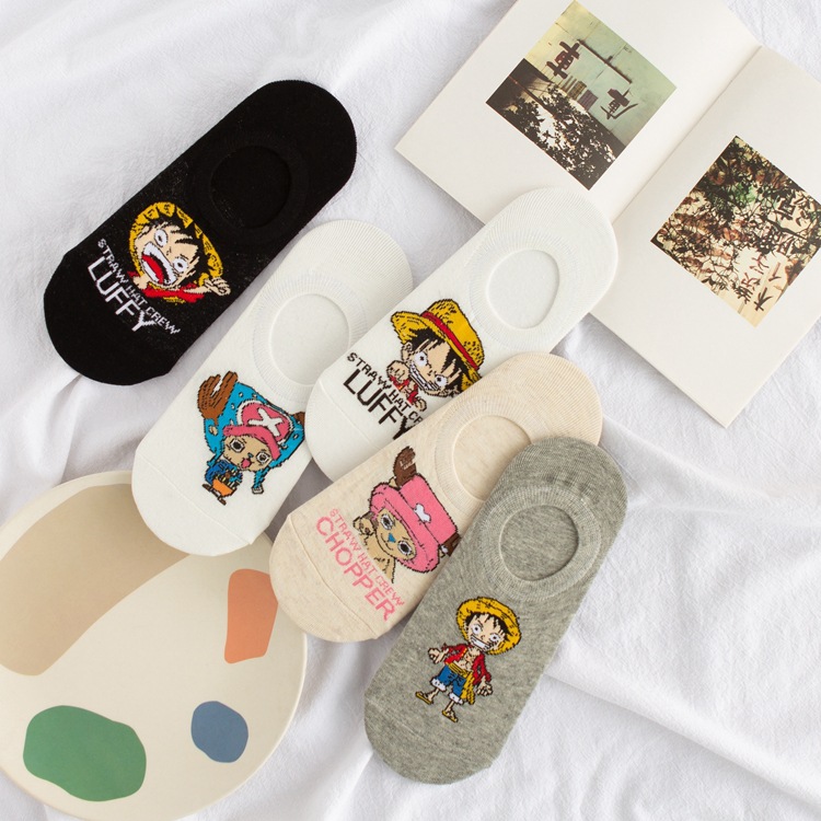 Tất Nam In Hình Nhân Vật Hoạt Hình One Piece Cá Tính