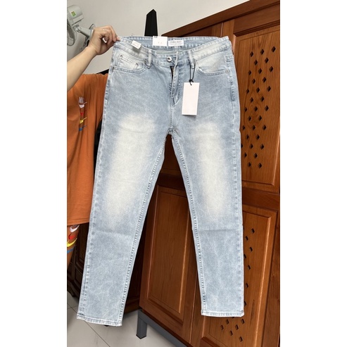 Quần Jean Dài Nam cao cấp xuất xịn chất bò co dãn slimfit ôm chân