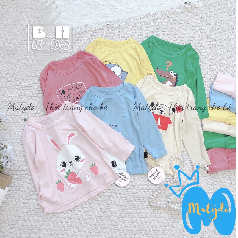 Quần áo trẻ em đồ bộ áo quần dài tay bo ống cạp cao cho bé trai bé gái nằm điều hòa BD07