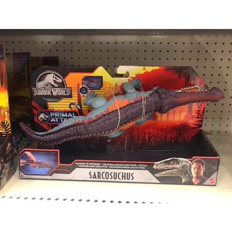 Jurassic World, Mô hình khủng long Mattel Sarcosuchus chính hãng,đồ chơi mô hình và quà tặng cho bé từ 3 tuổi trở lên