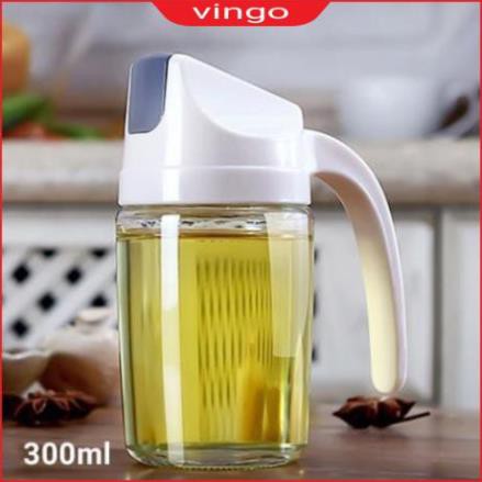 Chai đựng dầu ăn thủy tinh 630ml, bình đựng dầu ăn nước mắm xì dầu tự động đóng mở nắp