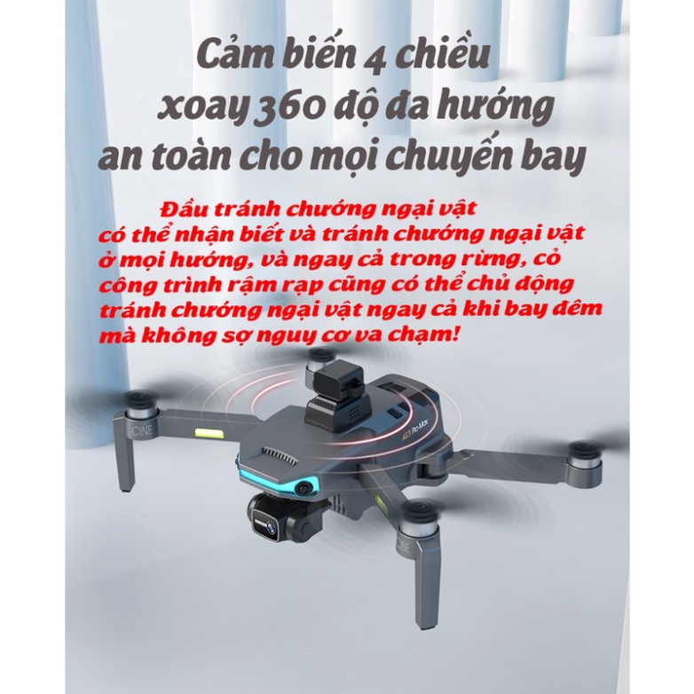 Flycam Giá Rẻ Mini Drone Camera 8K AE3 Max Bay 30 Phút, Tầm Xa 5000m, Động Cơ Không Chổi Than, Cảm Biến Va Chạm...