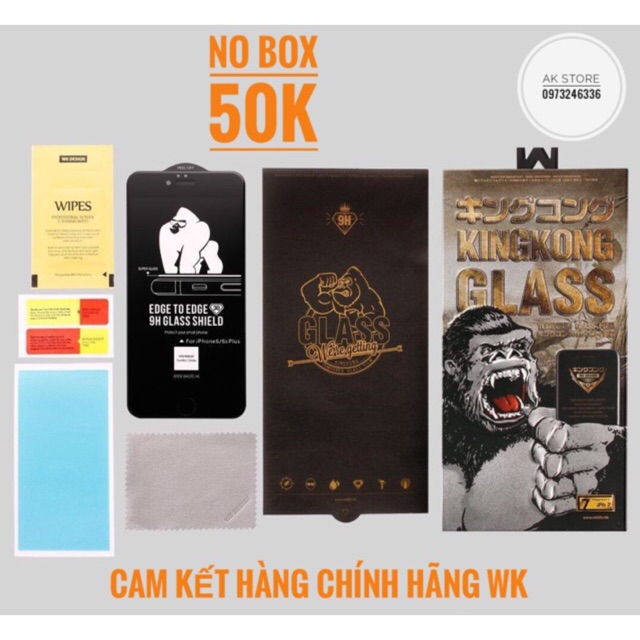 Kính Cường Lực KingKong 💖FreeShip💖 Cường lực Iphone chính hãng chống va đập, hạn chế vân tay