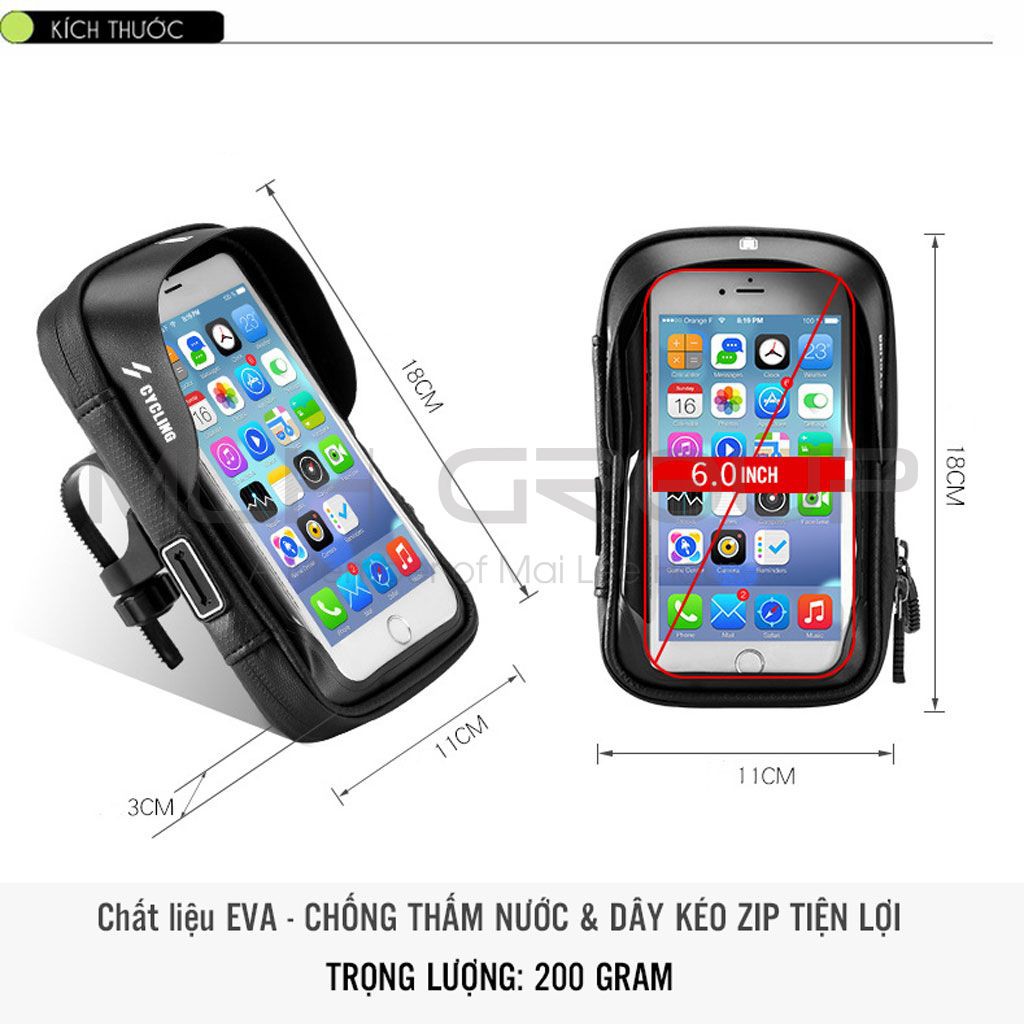 Hộp Giá Đỡ Điện Thoại Xoay 360 Độ Với Màn Hình Cảm Ứng Điện Thoại Siêu Nhạy Chống Nước Chất Liệu Eva Bền Bỉ MLH