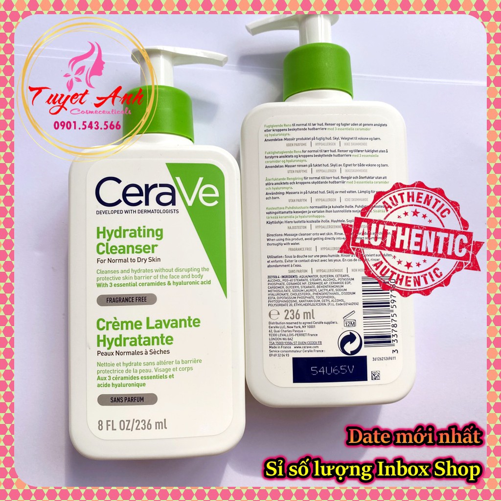 CeraVe Sữa rửa mặt dịu nhẹ, 3 lựa chọn Foaming/Hydrating Facial Cleanser/ SA Smoothing