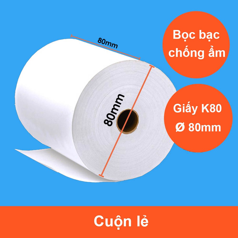 [Nowship] GIẤY IN NHIỆT K80, POS, TAXI, Giấy In Bill, In Hóa Đơn (80x80mm)