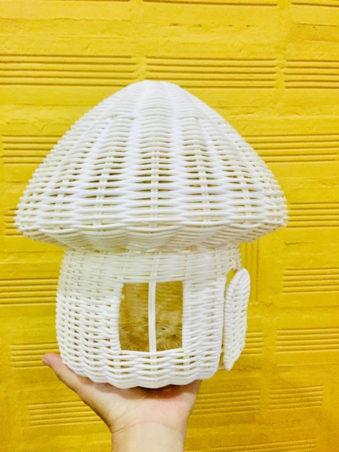 Nhà nấm bằng mây, Nhà mây hình nấm trang trí, đồ chơi an toàn cho em bé