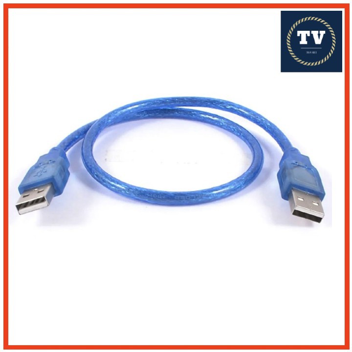 Cáp USB 2 Đầu đực|2 đầu USB xanh dài 1,5m