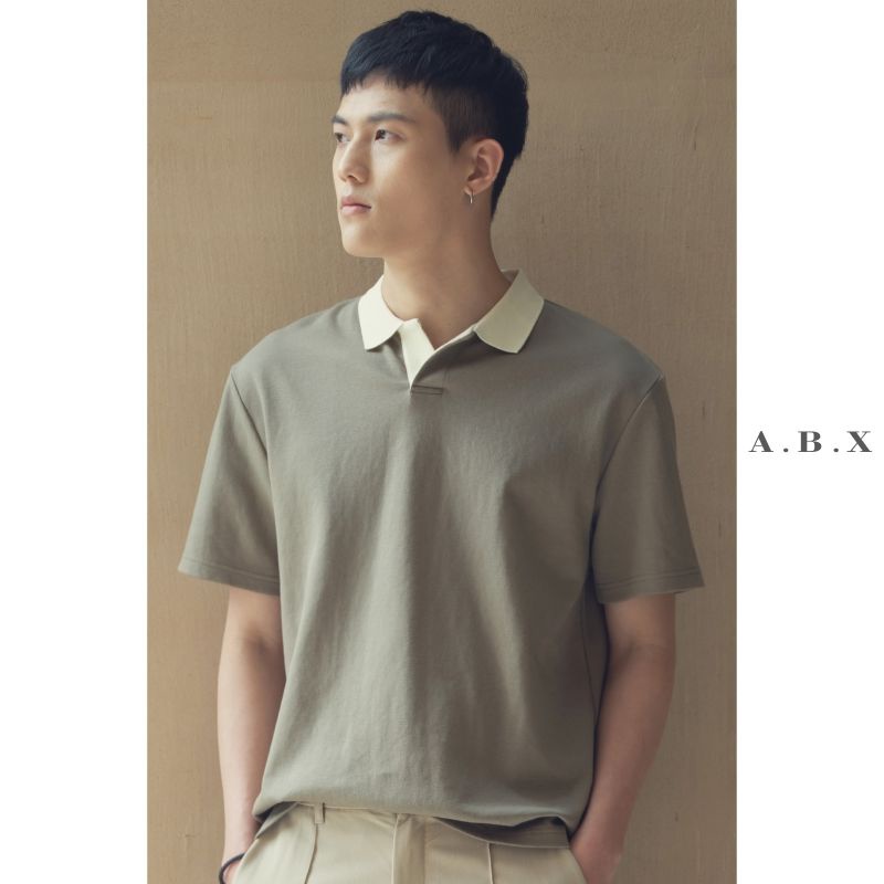 Áo Thun POLO Dệt Kim Tay Ngắn Dáng Rộng Màu Trơn Phong Cách Nhật Bản Thời Trang Mùa Hè Cho Nam Giới 100