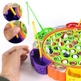 Bộ đồ chơi câu cá 45 con đĩa xoay có nhạc fishing -Trò chơi giáo dục cho bé trai và bé gái
