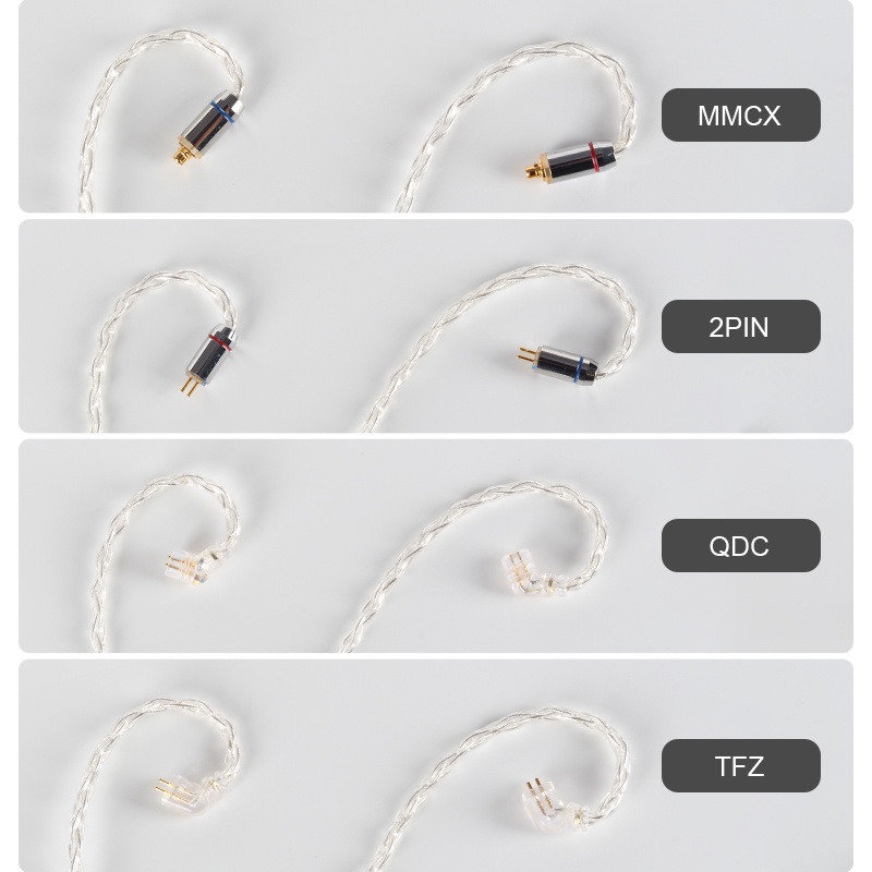 Dây Cáp Tai Nghe 4 Sợi 4N Màu Bạc Nguyên Chất Chất Lượng Cao