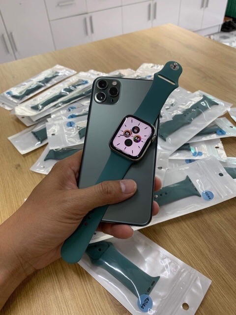 [MẪU SERI 5] [HOT 2019] DÂY CAO SU CHO ĐỒNG HỒ APPLE WATCH  XANH PINE GREEN đủ size 38-40, 42-44mm