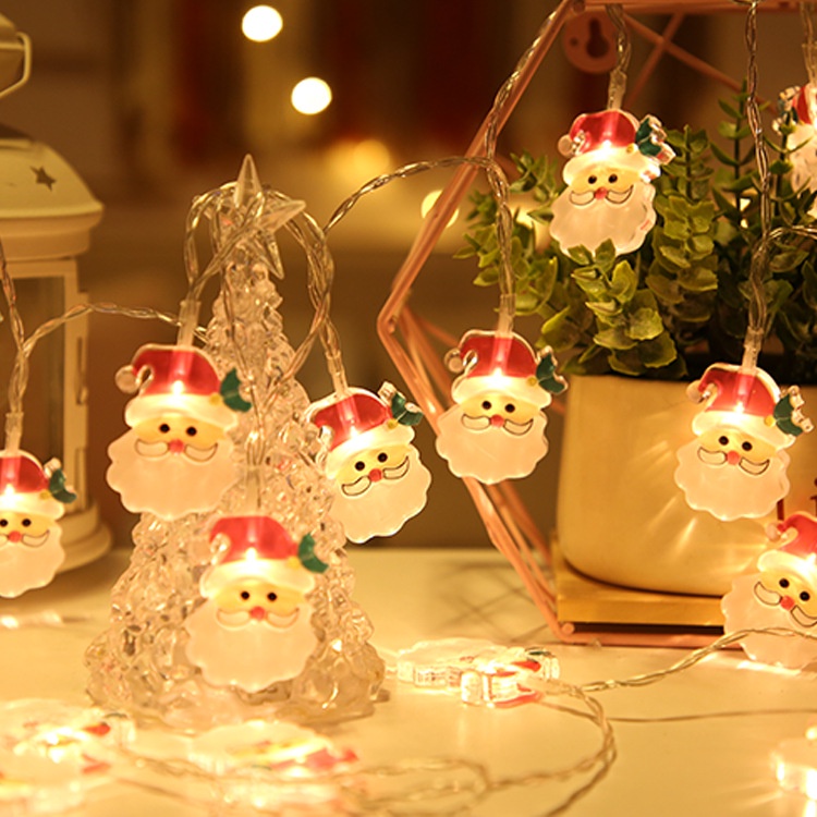 Dây đèn LED hình ông già Noel trang trí phòng ngủ cho bé dịp năm mới